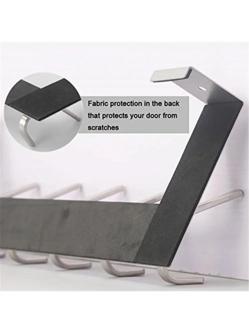 Over Door Hook Rack White 6 Hooks Towel Coat Hanger No Drill Organizer